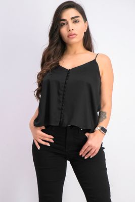 Womens V-Neckline Sleeveless Top Black Womens V-Neckline Sleeveless Top Black
