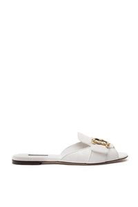Logo Leather Slides