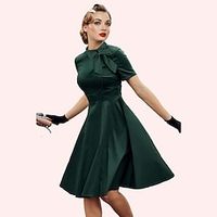 Retro Vintage 1950s Dress Swing Dress Flare Dress Audrey Hepburn Women's Masquerade Homecoming Tea Party Casual Daily Dress Lightinthebox