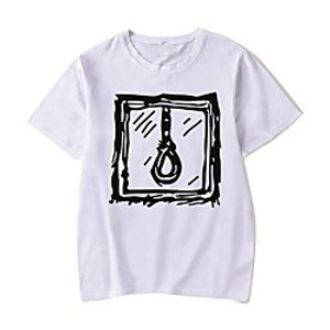 Men's Unisex Tee T shirt Hot Stamping Anime Graphic Prints Plus Size Lil peep Print Short Sleeve Casual Tops Cotton Basic Designer Big and Tall White Black Red Lightinthebox