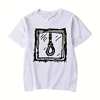 Men's Unisex Tee T shirt Hot Stamping Anime Graphic Prints Plus Size Lil peep Print Short Sleeve Casual Tops Cotton Basic Designer Big and Tall White Black Red Lightinthebox