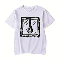 Men's Unisex Tee T shirt Hot Stamping Anime Graphic Prints Plus Size Lil peep Print Short Sleeve Casual Tops Cotton Basic Designer Big and Tall White Black Red Lightinthebox - thumbnail