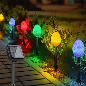 Solar Easter Egg Lights String with Stakes Easter Lights Decorations Easter Eggs Lights 8 Mode Outdoor Lights Waterproof for Pathway Walkway Garden Yard Lawn 5M 20LED miniinthebox