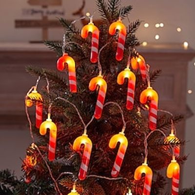 Christmas Candy Cane Fairy String Lights 1.5m 3m Battery Powered Wreath Lights Xmas New Year Tree Garden Party Window Decoration Hanging Light miniinthebox