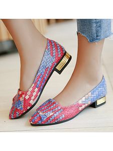 Color Block Chunky Low Heeled Point Toe Casual Date Low Heels