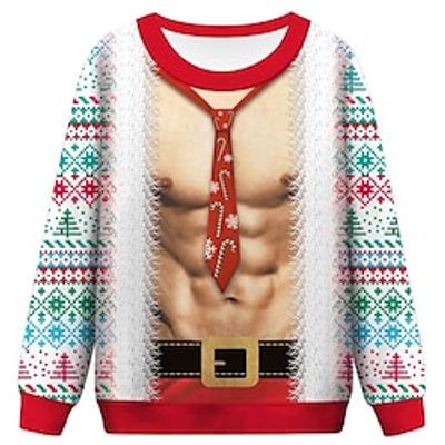 Christmas Ugly Christmas Sweater  Sweatshirt Hoodie Print Front Pocket Graphic Funny Hoodie For Men's Women's Unisex Adults' 3D Print 100% Polyester Party Lightinthebox