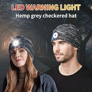 Unisex LED Lighted Beanie Cap Men Women Knitted Cap Winter Warm for Outdoor Night Running Hunting Camping Hat Gifts Fishing miniinthebox