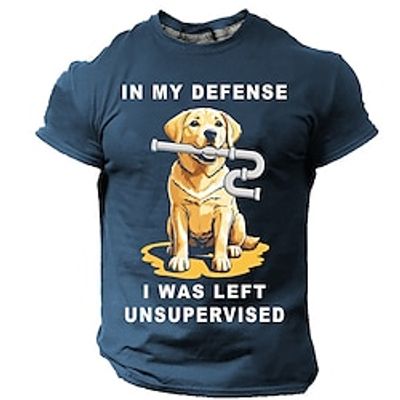 Graphic Animal Dog Daily Designer Retro Vintage Men's 3D Print T shirt Tee Sports Outdoor Holiday Going out T shirt Black Navy Blue Army Green Short Sleeve Crew Neck Shirt Spring  Summer Clothing Lightinthebox