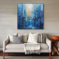 Handmade Oil Painting Canvas Wall Art Decoration Modern Knife Drawing Abstract Forest Tree Landscape for Home Decor Rolled Frameless Unstretched Painting Lightinthebox - thumbnail