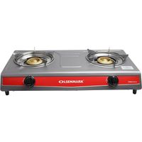Olsenmark Stainless Steel Double Burner Gas Stove, auto Ignition, ABS Knobs - OMK2331