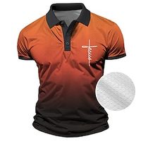 Faith Men's Fashion Casual 3D Print Polo Shirt Sports  Outdoor Vacation Streetwear Polyester Short Sleeve Turndown Polo Shirts Yellow Blue Summer S M L Micro-elastic Lapel Polo Lightinthebox