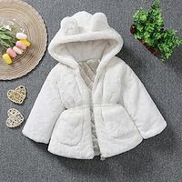 Kids Girls' Coat Outerwear Plain Long Sleeve Coat School Active Cute Black Pink Red Winter Fall 2-6 Years Lightinthebox - thumbnail