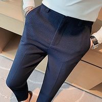 Men's Trousers Chinos Chino Pants Casual Pants Front Pocket Pleats Plain Comfort Business Daily Holiday Fashion Chic  Modern Black Army Green Stretchy Lightinthebox - thumbnail