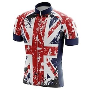 21Grams Men's Cycling Jersey Short Sleeve Bike Top with 3 Rear Pockets Mountain Bike MTB Road Bike Cycling Breathable Quick Dry Moisture Wicking Reflective Strips Red UK Polyester Spandex Sports Lightinthebox