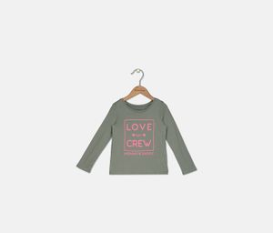 Little Girls Graphic Print Top  Olive
