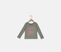 Little Girls Graphic Print Top  Olive - thumbnail