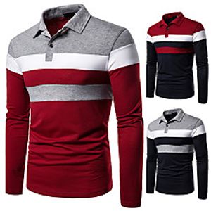 Men's T shirt Hiking Tee shirt Hiking Polo Shirt Long Sleeve Tee Tshirt Top Outdoor Quick Dry Lightweight Breathable Sweat wicking Autumn  Fall Spring Summer Red with green Grey with red Grey with Lightinthebox
