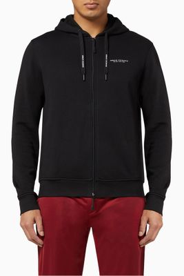 Logo Stretch Cotton Hooded Sweatshirt Logo Stretch Cotton Hooded Sweatshirt