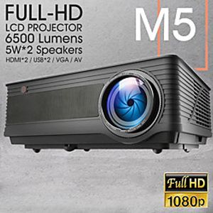 PONER SAUND M5 M5W Full HD 1080P Projector 4K 6500 Lumens with 52,000 Hrs, 220 inch Home Theater Movie Projector Cinema Proyector Beamer Android WiFi Bluetooth HDMI VGA AV USB Lightinthebox