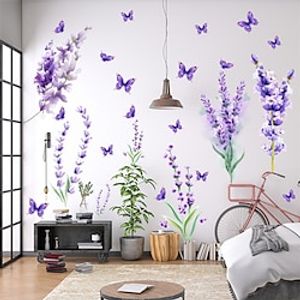 Wall Sticker,2 Sheets Purple Lavender Wall Stickers,Removable,DIY Bedroom Decoration Living Room Porch Decorative Stickers miniinthebox