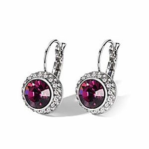 t400 jewelers blue purple pink white black crystal round lever back bella earrings graduation gift for women girls Lightinthebox