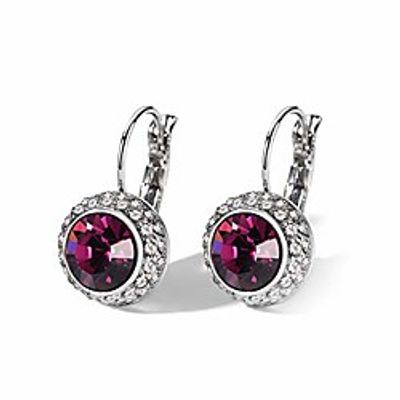 t400 jewelers blue purple pink white black crystal round lever back bella earrings graduation gift for women girls Lightinthebox