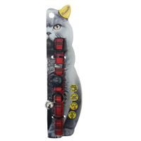 Swooosh Flying Lines Plain Grid Safe Cat Collar - Red