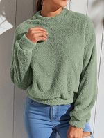 Women's Loose Fleece Turtleneck Sweatshirt