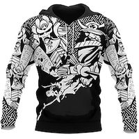 Men's Pullover Hoodie Sweatshirt Black Hooded Graphic Prints Print Daily Sports 3D Print Basic Streetwear Designer Spring   Fall Clothing Apparel Hoodies Sweatshirts  Long Sleeve miniinthebox - thumbnail