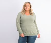 Womens Mia Back Detail Pullover  Olive - thumbnail