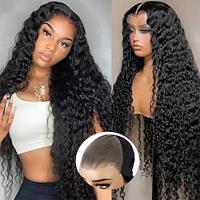 Ishow Hair 30Inch Deep Wave Lace Front Wig Transparent 6x7 Lace Frontal Human Hair Wigs Lace Wig Remy Deep Curly Front Wig Lightinthebox