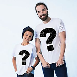 Family Look Tee Graphic Print White Short Sleeve Active Matching Outfits / Kids miniinthebox
