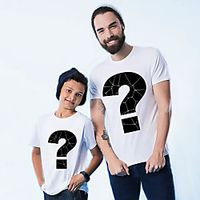 Family Look Tee Graphic Print White Short Sleeve Active Matching Outfits / Kids miniinthebox - thumbnail