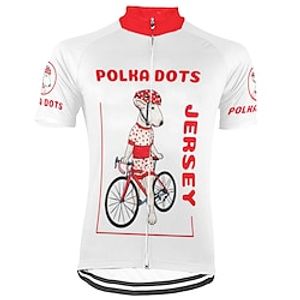 21Grams Men's Short Sleeve Cycling Jersey White Dog Bike Top Mountain Bike MTB Road Bike Cycling Spandex Polyester Breathable Quick Dry Moisture Wicking Sports Clothing Apparel  Athleisure Lightinthebox