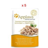 Applaws Cat Pouch Tender Chicken Breast With Beef In Tasty Jelly 70g (UAE Delivery Only) (Pack Of 5)