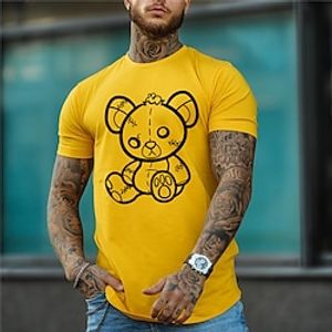 Men's T shirt Tee Graphic Tee Graphic Prints Toy Bear Crew Neck Clothing Apparel Hot Stamping Outdoor Street Short Sleeve Print Fashion Designer Casual Lightinthebox