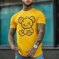 Men's T shirt Tee Graphic Tee Graphic Prints Toy Bear Crew Neck Clothing Apparel Hot Stamping Outdoor Street Short Sleeve Print Fashion Designer Casual Lightinthebox - thumbnail