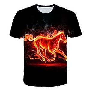 Men's T shirt Geometric 3D Plus Size Print Short Sleeve Daily Tops Basic Streetwear Black miniinthebox