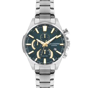 Lee Cooper Men's Multi Function Display Watch & Metal Strap, Silver - LC07801.270