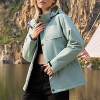 Men's Women's Waterproof Hiking Jacket Rain Jacket Hiking Windbreaker Winter Outdoor Thermal Warm Waterproof Windproof Outerwear Winter Jacket Full Length Visible Zipper Fishing Camping  Hiking Lightinthebox