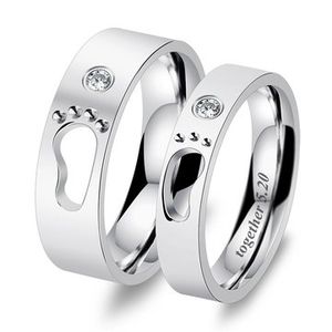 Adorable Baby Footprints Zircon Ring