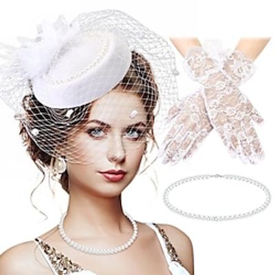 Vintage 1920s The Great Gatsby Headpiece Accessories Set Necklace Charleston Women's Cosplay Costume Masquerade Festival Gloves Lightinthebox