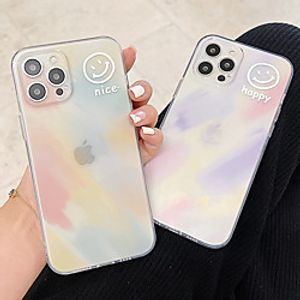Phone Case For Apple Back Cover iPhone 12 Pro Max 11 SE 2020 X XR XS Max 8 7 Shockproof Dustproof Color Gradient Word  Phrase Geometric Pattern TPU Lightinthebox