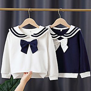 [3y-11y]big girls navy style lapel cotton long-sleeved sweater Lightinthebox