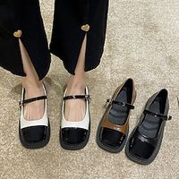Women's Flats Slip-Ons Mary Jane Daily Flat Heel Classic Comfort Minimalism Faux Leather Black Brown Beige Lightinthebox - thumbnail