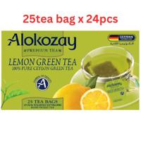 Alokozay Lemon Green Tea - 25 Tea Bags In Foil Wrapped Envelopes X 24