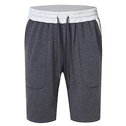 Men's Sweat Shorts Shorts Bermuda shorts Drawstring Elastic Waist Plain Comfort Sports Knee Length Casual Daily Running Fashion Athleisure Black Gray Micro-elastic Lightinthebox