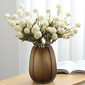 1pc 5-head dandelion wedding living room decoration mini table tennis ball chrysanthemum silk flower autumn small ball simulation flower decorative ornaments miniinthebox