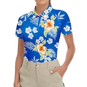 Women's Polo Shirt Golf Shirt Golf Clothes Breathable Quick Dry Soft Short Sleeve Top Regular Fit Floral Summer Spring Tennis Golf Badminton Lightinthebox