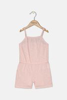 Toddler Girls Sleeveless Plain Romper  Pink - thumbnail